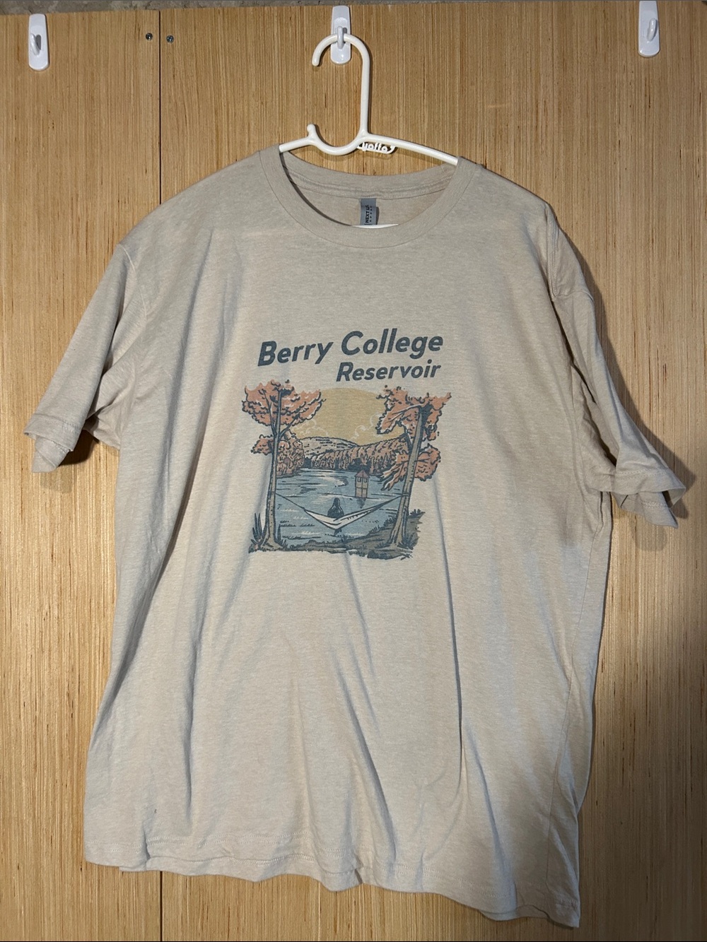 Next Level Apparel Light Beige Berry College Reservoir Graphic Tee